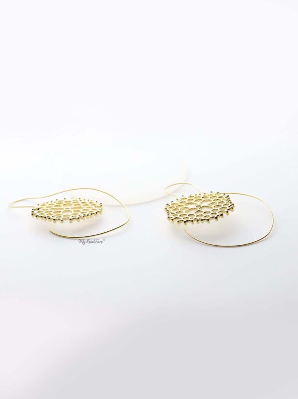 Danae- gold plated round spiral plant inspired earrings - My Roial Ears LTD