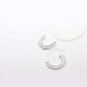 Erato Silver- bohemian whirlpool pattern style hoop earrings - My Roial Ears LTD