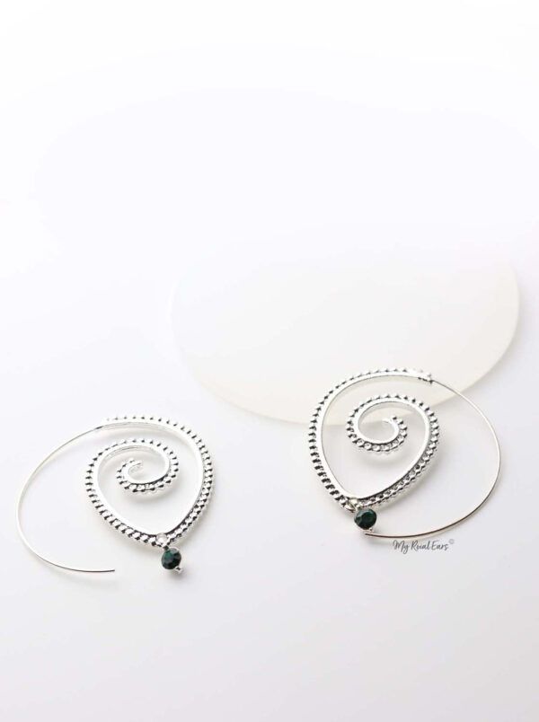 Europa: gold plated tribal brass, spiral drop earrings - My Roial Ears LTD