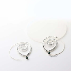 Europa Silver-tribal brass, spiral drop earrings - My Roial Ears LTD