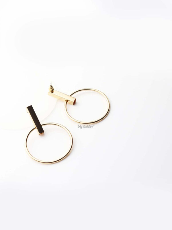 Selene- gold plated big circle hoop earrings - My Roial Ears LTD