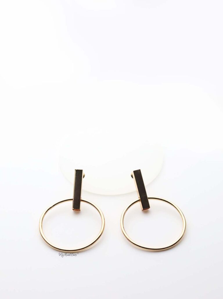 Selene- gold plated big circle hoop earrings - My Roial Ears LTD