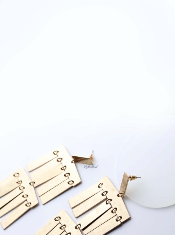 Hippolyta- gold plated tassel statement metal drop earrings - My Roial Ears LTD
