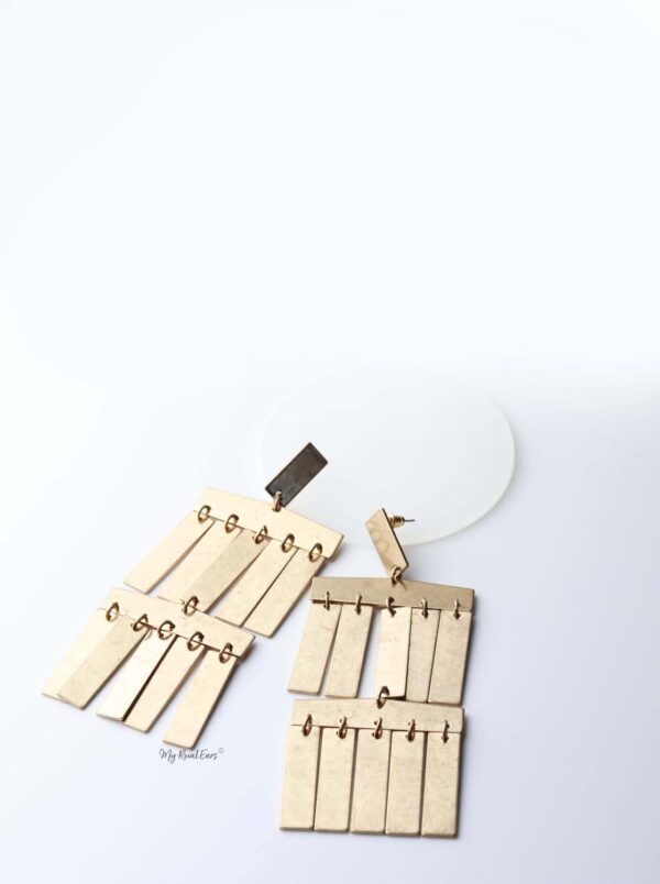 Hippolyta- gold plated tassel statement metal drop earrings - My Roial Ears LTD