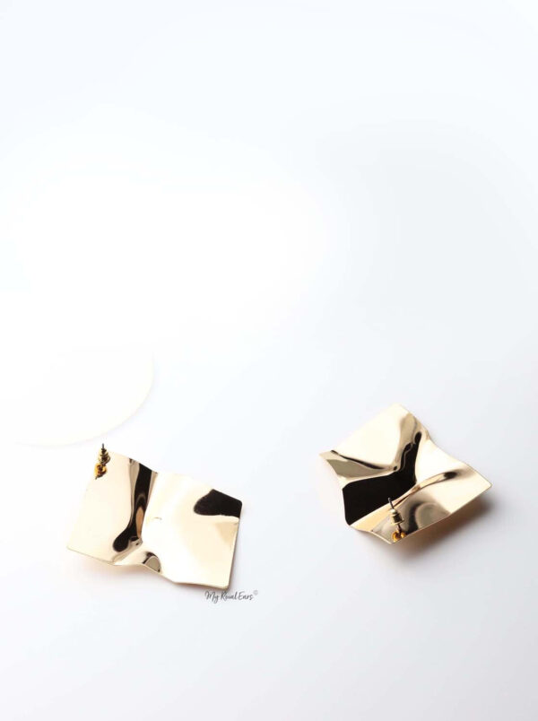 Andromeda- gold plated geometric statement stud earrings - My Roial Ears LTD
