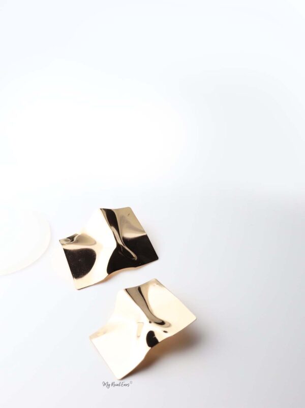 Andromeda- gold plated geometric statement stud earrings - My Roial Ears LTD
