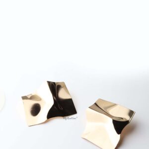 Andromeda- gold plated geometric statement stud earrings - My Roial Ears LTD