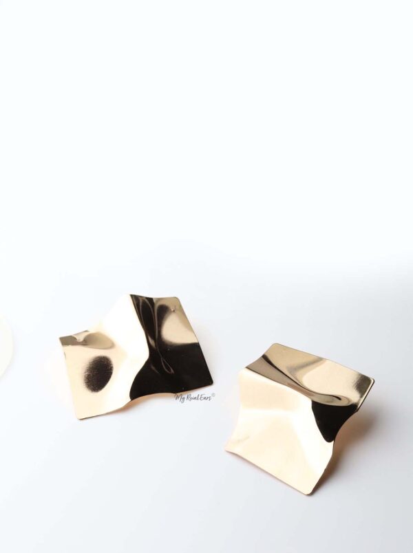 Andromeda- gold plated geometric statement stud earrings - My Roial Ears LTD