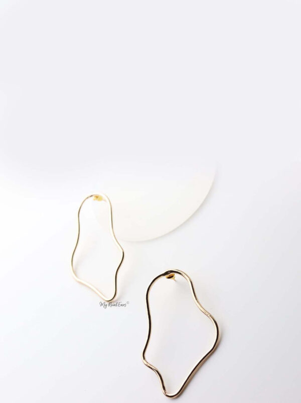 Jocasta- gold plated geometric abstract statement stud earrings - My Roial Ears LTD