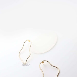 Jocasta- gold plated geometric abstract statement stud earrings - My Roial Ears LTD