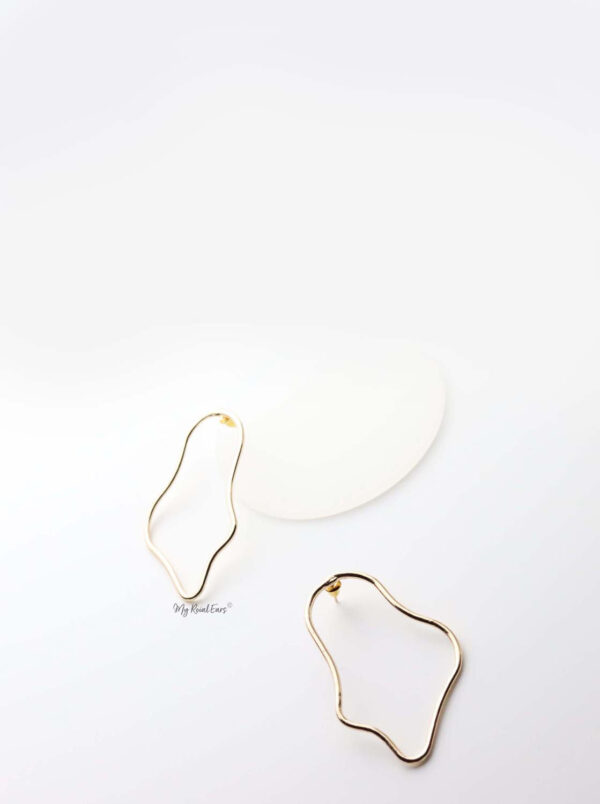 Jocasta- gold plated geometric abstract statement stud earrings - My Roial Ears LTD