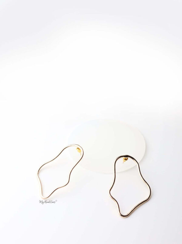 Jocasta- gold plated geometric abstract statement stud earrings - My Roial Ears LTD