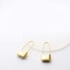 Lachesis- gold plated small lock drop earrings - My Roial Ears LTD
