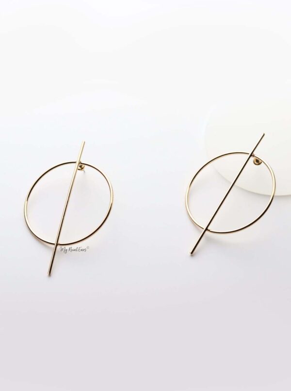 Melaina- gold plated circle statement stud earrings - My Roial Ears LTD