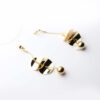 Melete- gold plated long ball drop earrings - My Roial Ears LTD