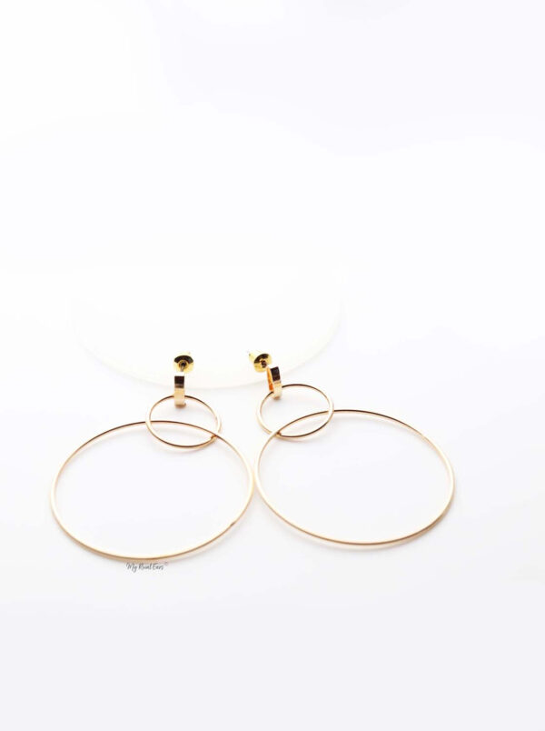 Penelope- gold plated thin hoops earrings - My Roial Ears LTD