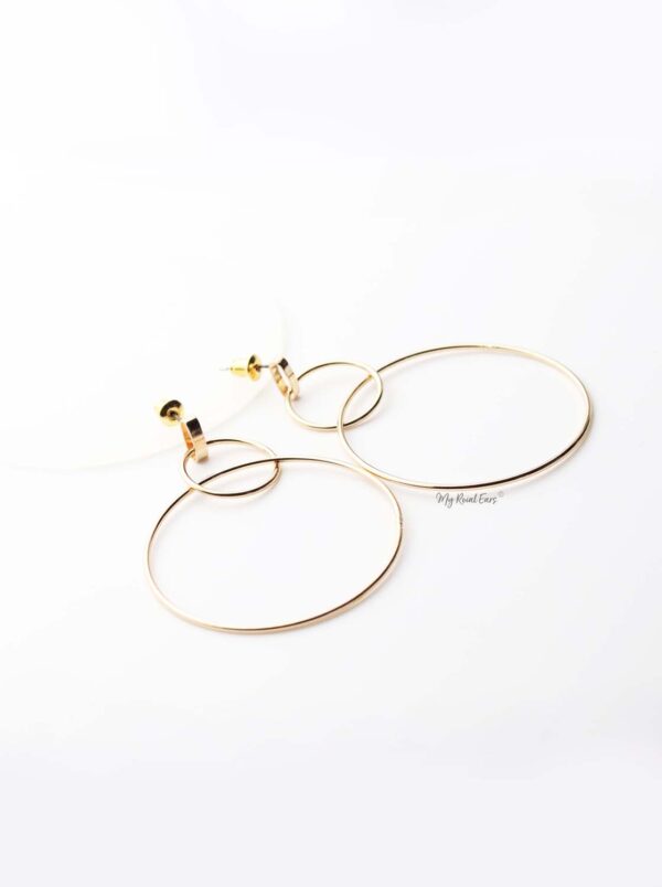 Penelope- gold plated thin hoops earrings - My Roial Ears LTD