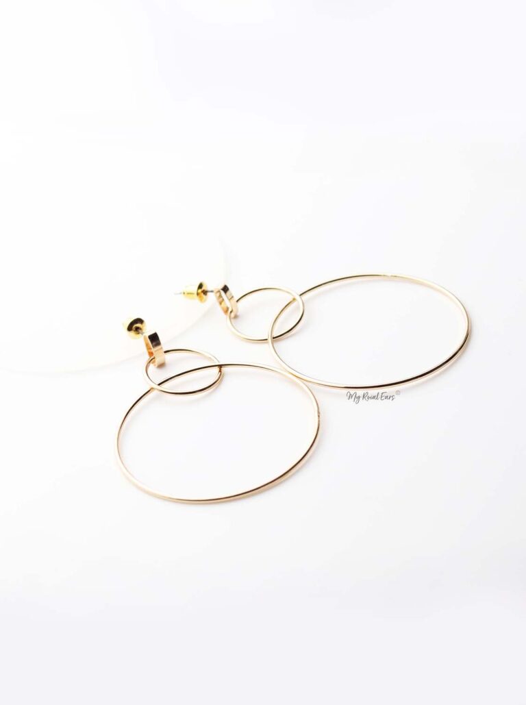 Penelope- gold plated thin hoops earrings - My Roial Ears LTD