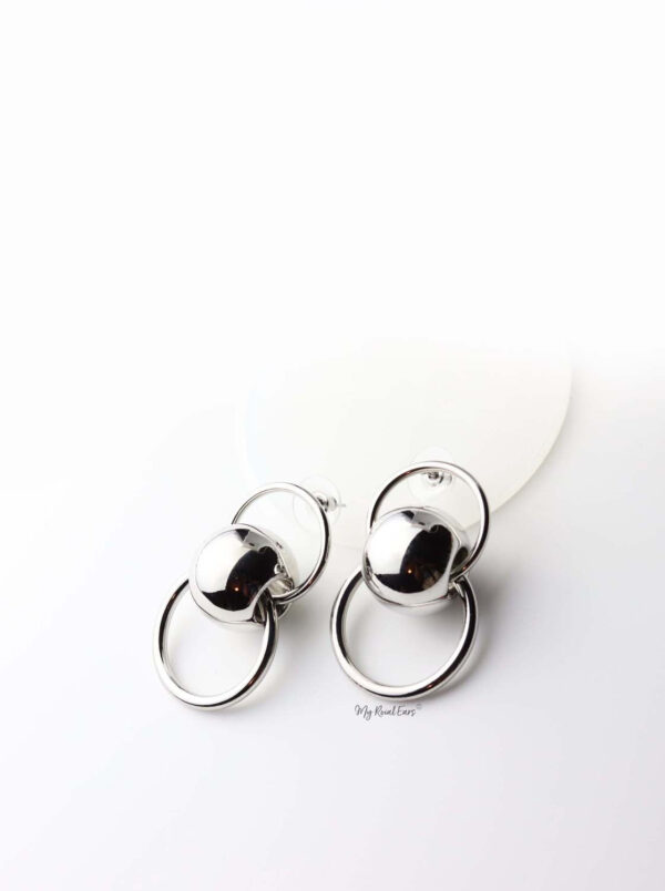 Nyx- gold plated ball hallow metal circle statement stud - My Roial Ears LTD
