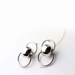 Nyx Silver- ball hallow metal circle statement stud - My Roial Ears LTD