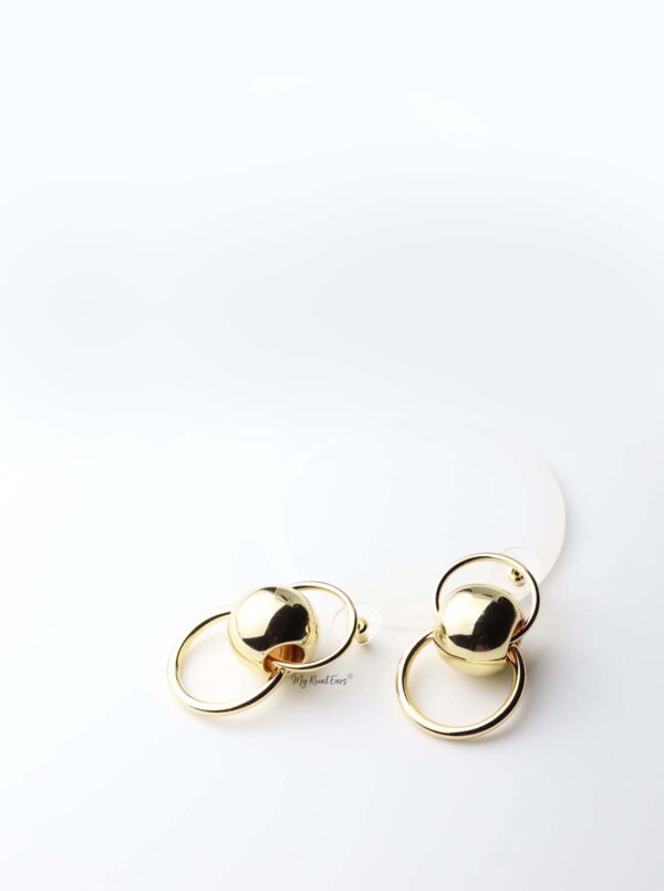 Nyx- gold plated ball hallow metal circle statement stud - My Roial Ears LTD