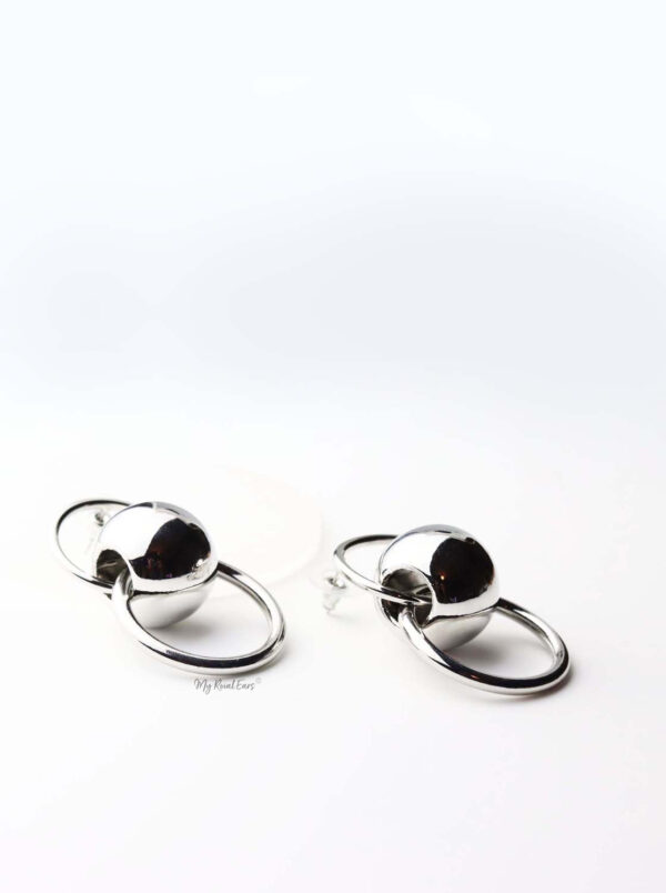 Nyx Silver- ball hallow metal circle statement stud - My Roial Ears LTD