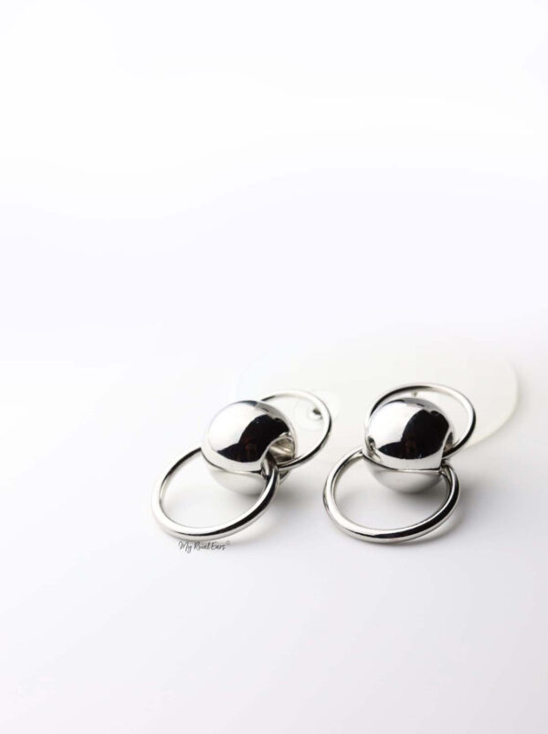 Nyx Silver- ball hallow metal circle statement stud - My Roial Ears LTD