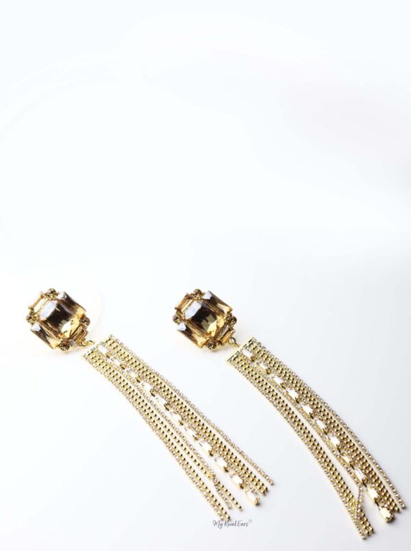 Tisiphone-gold plated extravagant tassel drop earrings - My Roial Ears LTD