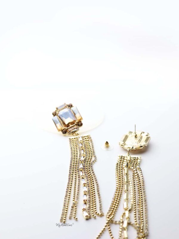 Tisiphone-gold plated extravagant tassel drop earrings - My Roial Ears LTD