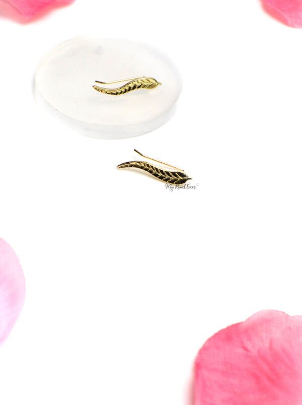 Semele Silver-leaf ear cuff earrings - Image 3