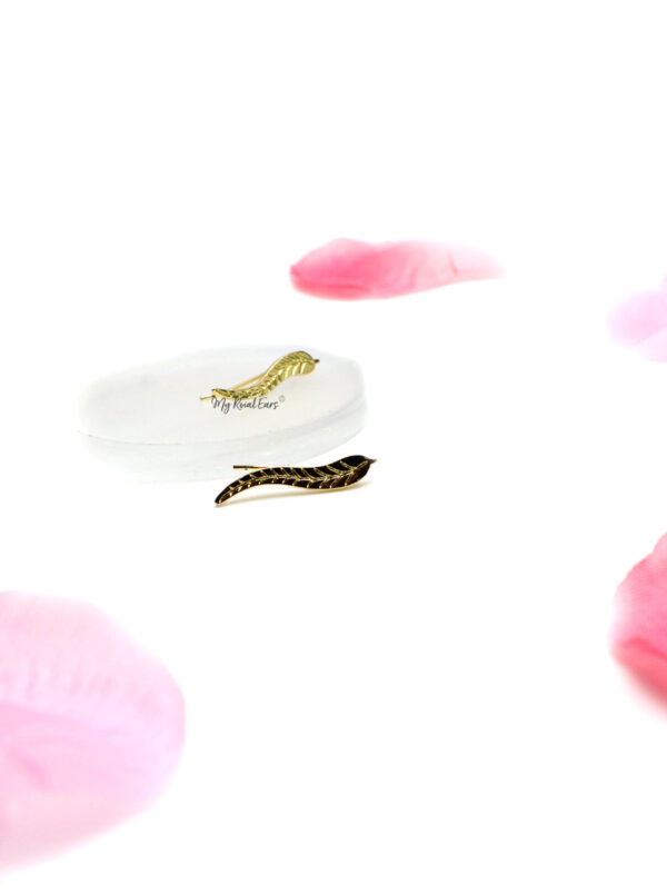 Semele- gold plated leaf ear cuff earrings