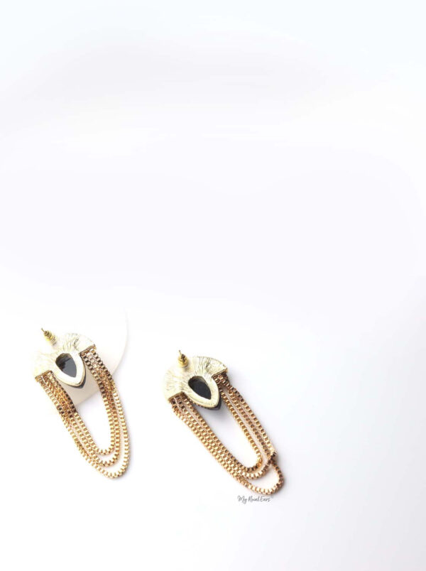 Antheia- gold chandelier tassel statement stud earrings - My Roial Ears LTD