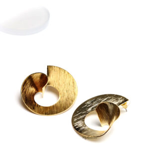 ATHENA- gold plated spiral copper shape statement stud earrings