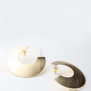 Bia- gold plated half mood statement stud earrings - My Roial Ears LTD