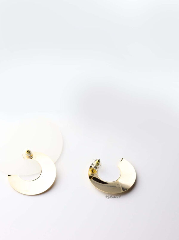 Bia- gold plated half mood statement stud earrings - My Roial Ears LTD