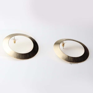 Calliope- gold plated circle statement stud - My Roial Ears LTD