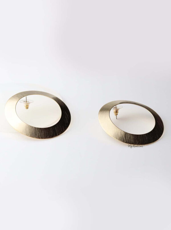 Calliope- gold plated circle statement stud - My Roial Ears LTD