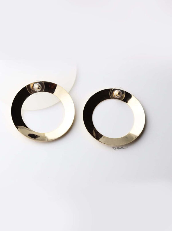 Calliope- gold plated circle statement stud - My Roial Ears LTD