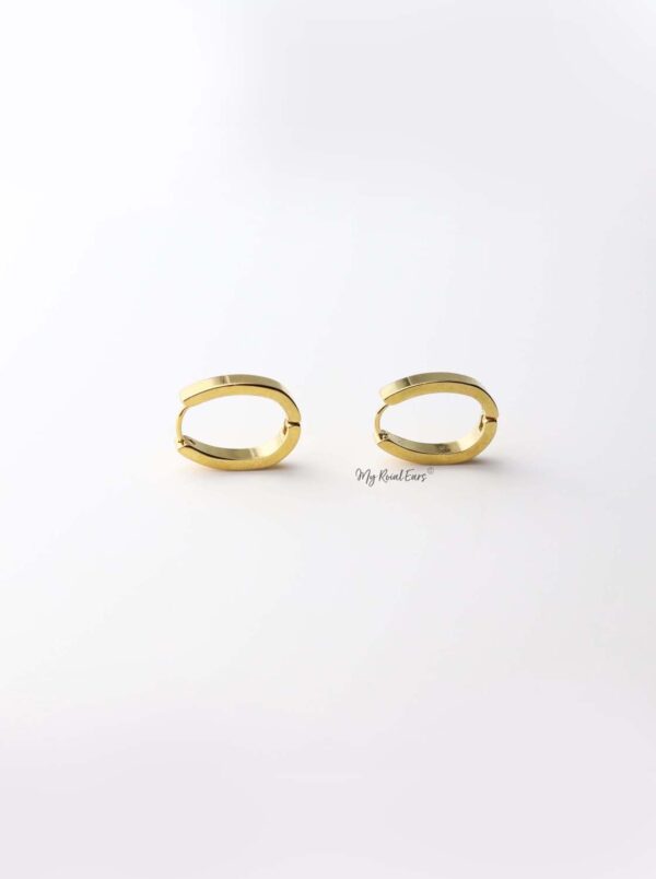 Iris- gold plated small u shape quality drop earrings - My Roial Ears LTD