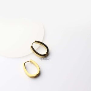 Iris- gold plated small u shape quality drop earrings - My Roial Ears LTD