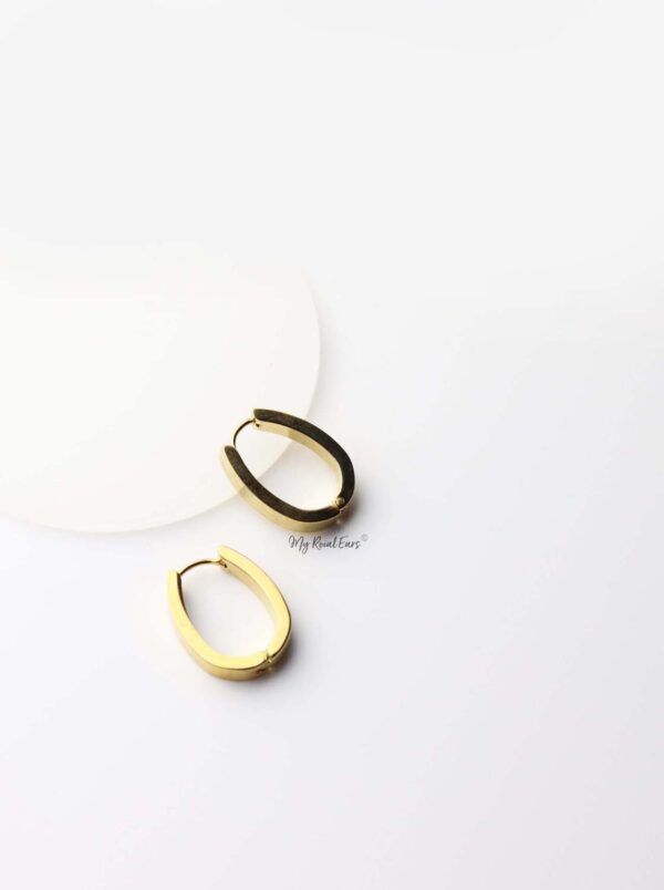 Iris- gold plated small u shape quality drop earrings - My Roial Ears LTD