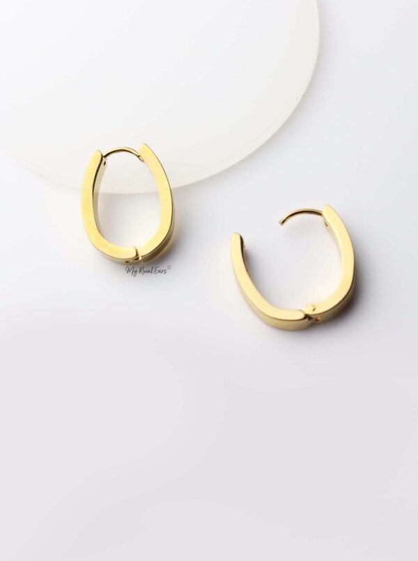 Iris- gold plated small u shape quality drop earrings - My Roial Ears LTD