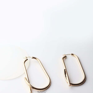 Maia- gold plated abstract hoop drop earrings - My Roial Ears LTD