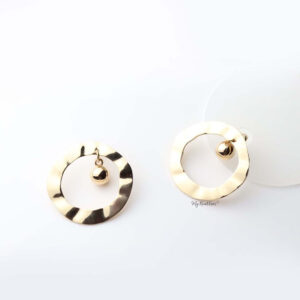 Merope- gold plated oval small dangling ball statement earrings - My Roial Ears LTD