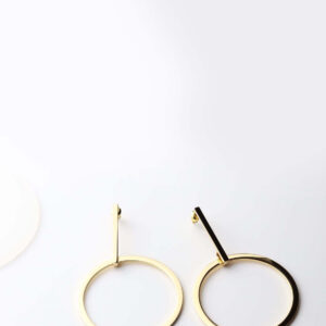 Peitho- gold plated long oval drop earrings - My Roial Ears LTD