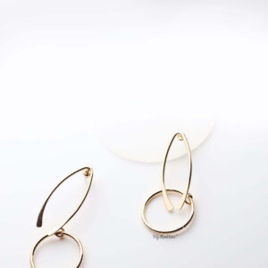 Eulalia- impressive gold plated dangling shapes drop earrings - My Roial Ears LTD