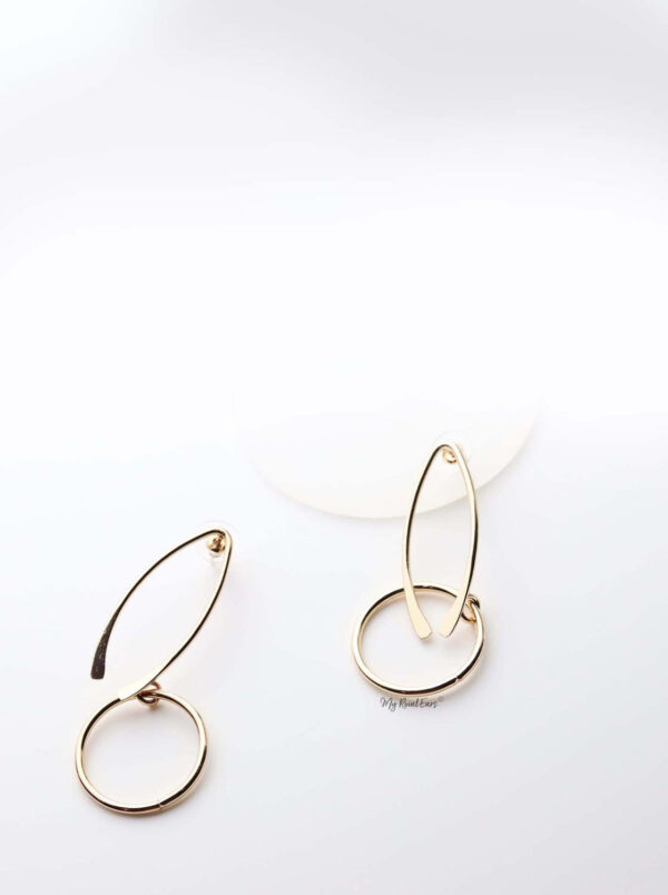 Eulalia- impressive gold plated dangling shapes drop earrings - My Roial Ears LTD