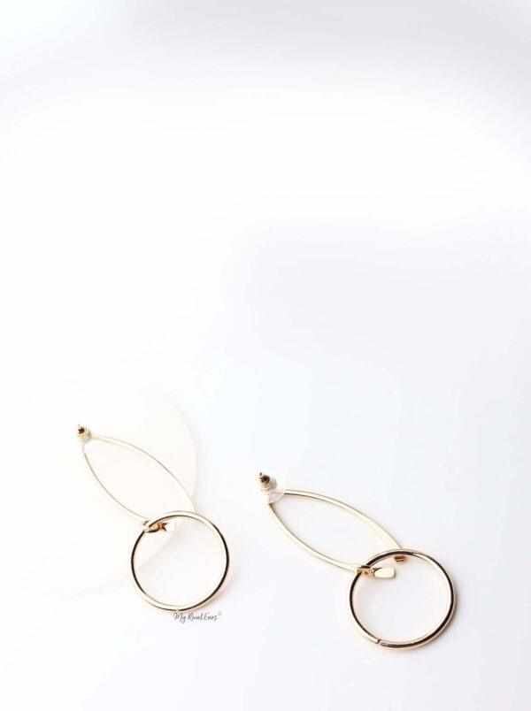 Eulalia- impressive gold plated dangling shapes drop earrings - My Roial Ears LTD