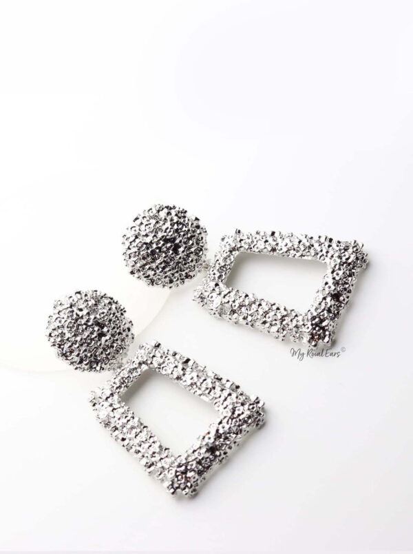 Brizo Silver- trendy statement gold drop earrings - My Roial Ears LTD