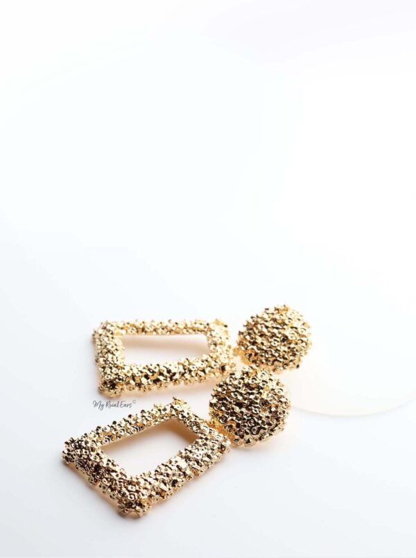 Brizo- trendy statement gold drop earrings - My Roial Ears LTD